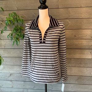 Croft & Barrow black & gray quarter zip size small